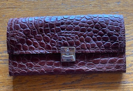 Bild von Service Portemonnaie Braun Kroko Design mit 5 Geldscheinfächer zum Hammerpreis
