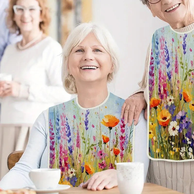 Bild von Esslatz für Erwachsene mit Klettverschluss und Blumen