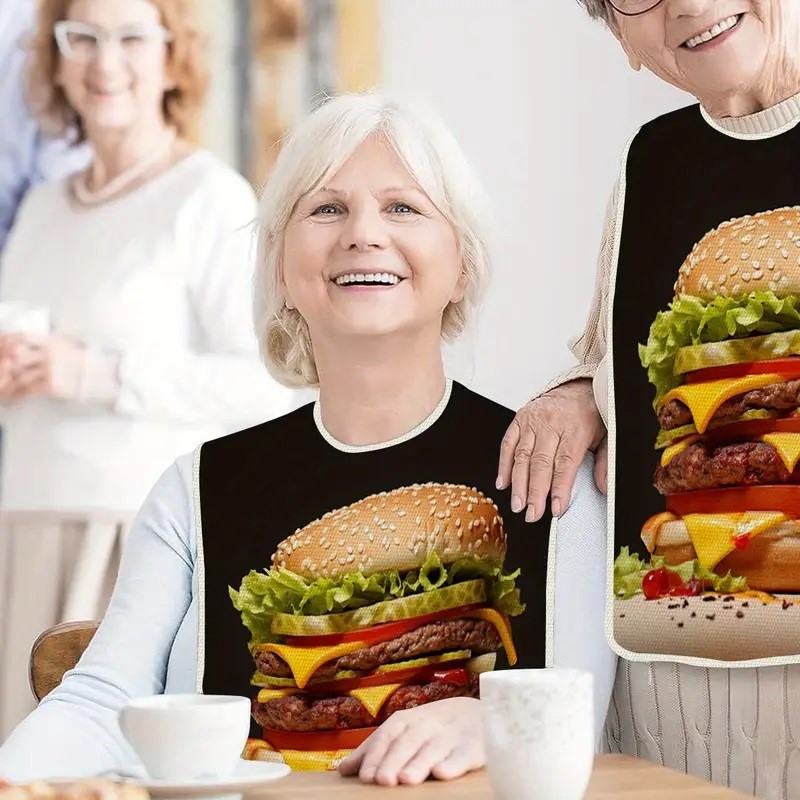 Bild von Esslatz für Erwachsene mit Klettverschluss und Hamburger